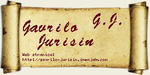 Gavrilo Jurišin vizit kartica